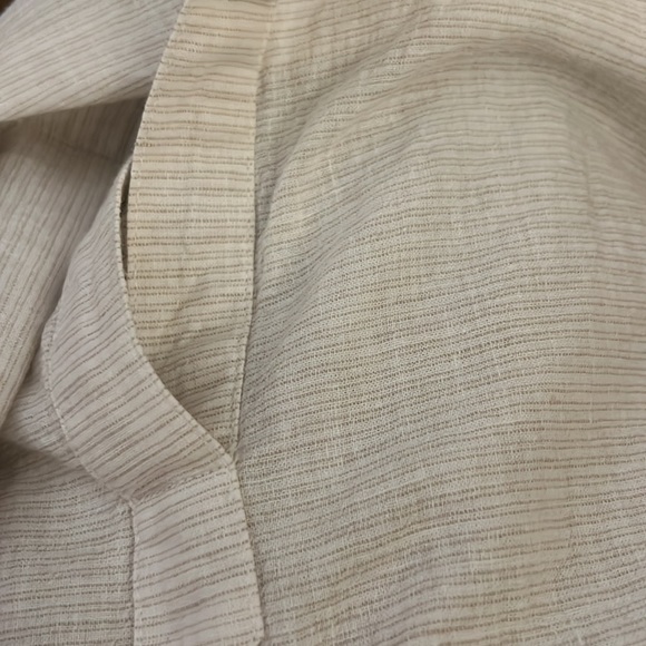 Vineyard Vines striped cream and white linen blend tunic women’s size Medium - Picture 8 of 11